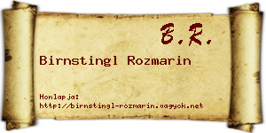 Birnstingl Rozmarin névjegykártya